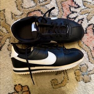 Nike Black and White Cortez Grade School size 4.5